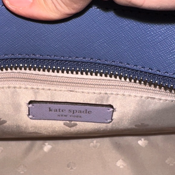 Kate Spade Satchel + Crossbody Strap + Zip Wallet Matching Set Blue Lavender Red - Picture 8 of 9
